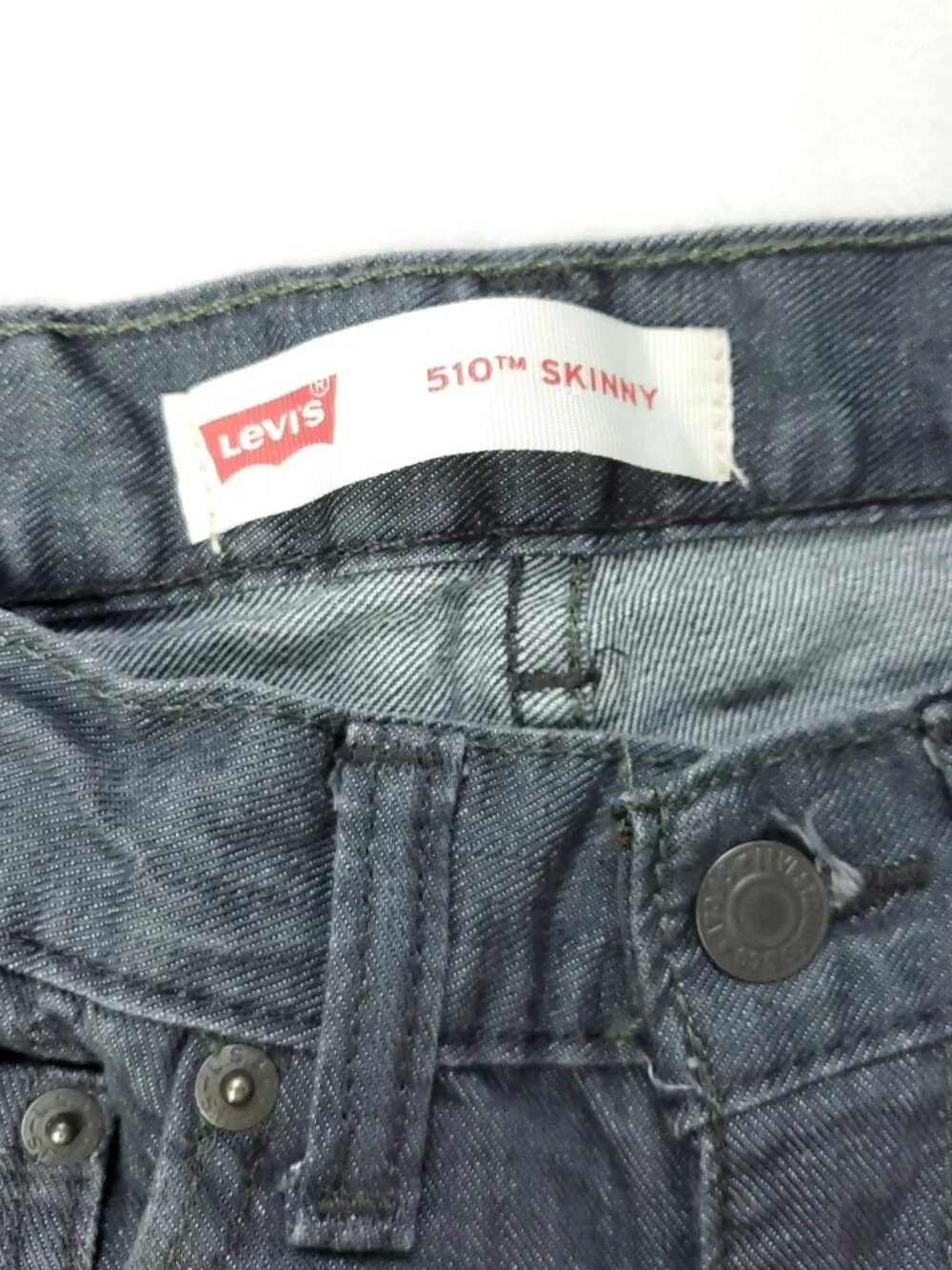Levis 510 Skinny Jeans Boys 16 Regular 28x28 Gray Cotton Casual Skater